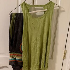 Brand NEW w Tags Niyama Sol Matching Pants and Green Sleeveless Top Set